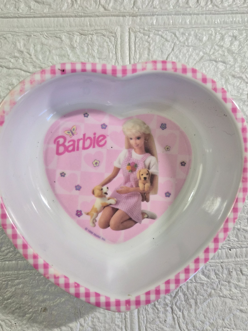 Vintage 1996 Barbie heart-shaped bowl made by Zak Designs for Mattel